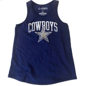 Dallas Cowboys Girls Navy Blue Glitter Star Logo Tank Top Size L 12-14 DC16763GM